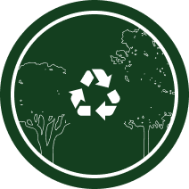Dessin d'arbres avec un logo de recyclage