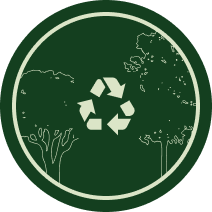 Dessin d'arbres avec un logo de recyclage